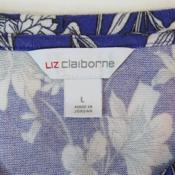 Liz Claiborne Women's Wildflower Long Voluminous Split Sleeve Top Blouse Size L - Picture 5 of 8